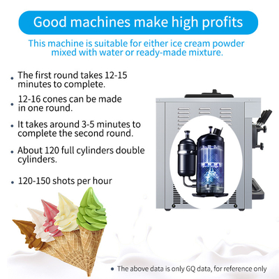 Food Machinery 3 Flavors Soft Ice Cream Machine With Dual Control Systems