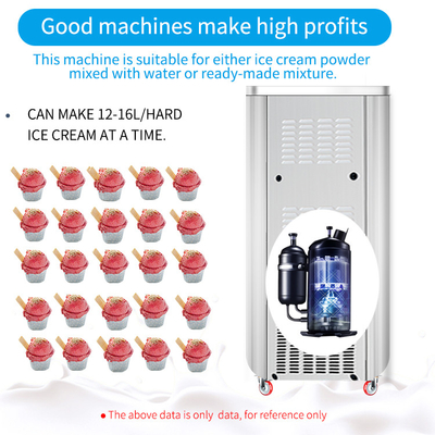 BT-32FTB Low Noise Soft Ice Cream Machine w/304 Steel Hopper LCD Operation Control Panel